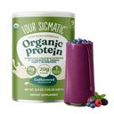 Four Sigmatic Organic Plant-Based Protein Powder | Clean Vegan Protein Elevated with Lion’s Mane, Chaga, Cordyceps and More for Brain Function and Immune Support | Unflavored, 16.9 oz