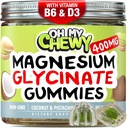 Center-Filled Magnesium Glycinate Gummies 400MG - High Absorption for Kids, Teens & Adults - Supplement for Sleep, Calm & Muscle Relaxation with B6 & D3 - Gluten Free & Vegan Friendly - 120 Count