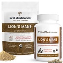 Real Mushrooms Lions Mane for Humans (60 Servings) and Pets (120ct) - Powder & Capsules Bundle for Cognition & Immunity - Vegan, Non-GMO, Gluten-Free, Grain-Free Mushroom Extract Supplements