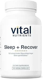 Vital Nutrients Sleep + Recover - Vegan Supplement - Sleep Support - Melatonin, Ashwagandha & L-Theanine - Gluten, Dairy & Soy Free - 90 Capsules