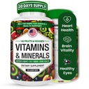 Multivitamins/Minerals Capsules with Zinc and Premium 42 Fruits and Veggies Blend for Immune Support Daily Multivitamin Capsule Antioxidant Supplement for Immunity System 60 Capsules