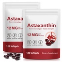 Tiuedu Astaxanthin 12mg, 120 Softgels, 4 Month Supply, Astaxanthin Antioxidant Supplements, Supports Eye, Joint, Internal Circulation, Skin Health- 2Package