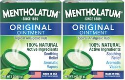 Mentholatum Original Vapor Chest Rub,Topical Analgesic Ointment,Vapors Soothe Nasal Passages & Relieve Chest and Muscle Aches Due to Cold & Cough,All-Natural Medicated Ingredients,3.0 oz,(Pack of 2)