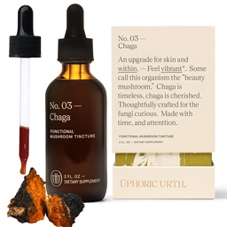 Chaga Mushroom Extract Supplement - Double-Extracted Fruiting Body Tincture, Liquid Drops, Inonotus Obliquus, Vegan, Non-GMO, Gluten-Free, 2 fl oz, 60 Servings