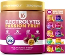 Keppi Electrolytes Powder – Passionfruit Flavor – No Sugar Hydration Supplement with Potassium, Magnesium, Sodium – 50 Servings – Keto, Vegan, Fasting-Friendly, Zero Calorie Electrolyte Drink