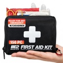 M2 BASICS 150 Piece Premium First Aid Kit, Compact Bag for Purse & Travel