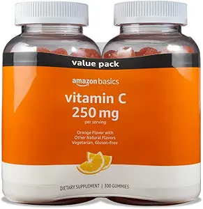   Basics - Vitamin C, 250 mg Gummies, Orange, 300 Count (2 Packs of 150), 2 per Serving (Previously Solimo)