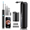 Ear Irrigation Flushing System with 1080P Otoscope, 4 Pressure Modes, IPX5 | 3-in-1 Ear Cleaning Kit for Adults with Shower-Friendly Ear Irrigation, HD Ear Camera, and Traditional Ear Scoop Set, Black