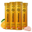 Setu Skin Renew Glutathione Tablets for Glowing Skin | 60 Effervescent Tablets with 500mg L-Glutathione & Vitamin C | Sugar-free Antioxidant & Skin Glow Supplement for Clear Skin | Orange (Pack of 4)