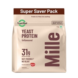 Mille Yeast Protein New Launch Super Saver Pack | 31g Protein | Unflavoured | Fermented Yeast Protein Powder | Vegan, No Bloat, Heat-Stable | All 9 Essential Amino Acids | 1kg