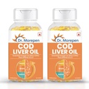Dr. Morepen COD Liver Oil Capsules Omega 3, Natural EPA & DHA | UltraPure & Finest COD Fish 200 Softgels (Pack of 2)