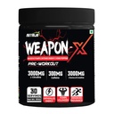 NutriJa Weapon-X Pre-Workout Powder with 20 Active Ingredients -3 Best forms of Creatine, AAKG, Beta-Alanine, Caffeinated | Pumps, Viens Popping, Energy, Focus & Strength (30 Servings (Lychee))