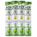 ACV Moringa Effervescent Tablets 500mg Apple Cider Vinegar with Moringa No Added Sugar for Gut Health Weight Loss Green Apple Flavor Pack of 4 (15 Tablets Each)