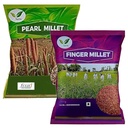 Iagrifarm Millets Combo (Kambu millet + Ragi millet (Total = 1 kg) millets combo | (Pack of 2-500 gram each)