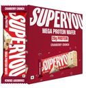 Superyou Cranberry Crunch Mega Protein Wafer Bar (Pack of 6) 20G Protein, 4.8g Fibre, No Added Sugar | Yeast Fermented |Energy Bars|Crunchy Wafer Bar|100% Vegetarian|No Palm Oil | 360g