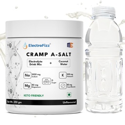 Cramp A-salt Electrolyte Powder | Sodium, Potassium, Magnesium, Coconut Water Powder | Zero Sugar| Keto Electrolyte| Endurance Electrolytes| Hydration (250gm, Unflavoured)