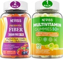 NEVISS Bundle - Women & Men's 50+ Multivitamin 1 Pack and Prebiotic Fiber 2 Pack