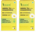 Teabox Chamomile Green Tea 25 Tea Bags | With Egyptian Chamomile Flowers & Whole Leaf Green Tea | Calming Blend for Relaxation & Sleep | Low Caffeine, Fresh & Aromatic (Pack of 2)