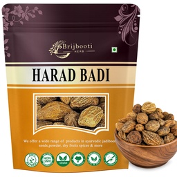 Brijbooti Natural Harad badi Whole - 200 Gm - Kadukkai - Karakkaya - Yellow Terminalia Chebula, Haritaki | FSSAI, GMP, ISO Certified