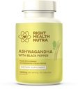 Right Health Nutra Ashwagandha Capsules - 60 Count - 1300mg Per Serving - Ashwagandha for Men and Women with Black Pepper for Maximum Absorption - Supplements Made in The USA