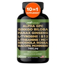 Gade Nutrition Alpha GPC + Ginkgo Biloba + Panax Ginseng + L- Tyrosine, L-Theanine, Bocopa Monnieri, Rhodiola Rosea, B12, MCT