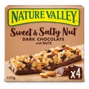 Nature Valleys Sweet & Salty Nut Dark Chocolate Granola Bars Crunchy Nut with Dark Chocolate and Roasted Nuts Energy Snack Pack 4 Bars 120g (Imported)