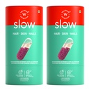 WELLBEING NUTRITION Slow Skin Hair & Nails Supplement For Men & Women|Skin Hair Nails Vitamin| Glutathione,Hyaluronic Acid,Biotin| Glowing Skin,Hair Growth & Strong Nails (60 Capsules),2 Count