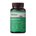 Miduty Kids Calcium - Vitamin D3, K2 & Magnesium - Strong Bones & Teeth - Mint-Flavored, Sugar-Free Calcium Supplement for Active & Picky Eaters - 60 Chewables
