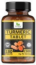 Turmeric Tablet - 180 tablets | Known as Curcuma longa, Yellow ginger, Haldi, Manjal, Kasthuri Manjal tablets | Natural, No Additives and Preservatives
