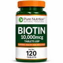 Pure Nutrition Biotin Tablets for Hair Growth | Biotin Supplement 10000 mcg | Hair Supplements for Women & Men Supports Hair Growth, Strong Nails & Healthy Skin - 120 Tablets