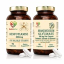 Nerve + Relaxation Wellness Duo | Benfotiamine 300mg + Magnesium Glycinate 590mg | 90 Capsules Each