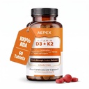 60 Tablets Vitamin D3 + K2 Tablets | Supports Bone, Heart & Immune Health | Enhanced Calcium Absorption & Utilization | Better Absorption Formula | Daily Wellness Supplement