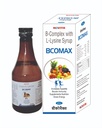 Bcomax Syrup 200ml | B-Complex Syrup with Vitamin B1, B2, B6, B12, Pantothenic Acid, Nicotinamide & L-Lysine HCl