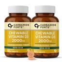 Carbamide Forte Vitamin D3 2000IU | Vitamin D Tablets for Bone & Immune Health | D3 supplement -Cholecalciferol | Vitamin D3 Tablets for Women & Men | Raspberry Flavour - 90 Tablets (Pack of 2)
