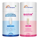 Dr. Morepen Liposomal Magnesium Complex 440mg with Aquamin®, Magnesium Glycinate, Vitamin D2, K2-7, B6 & B12 + Biotin+ 10,000 mcg with Pure Sesbania Agasthi Extract | Hair, Skin & Nails Wellness Combo