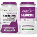 HealthyHey Nutrition Magnesium Glycinate 120 capsules & L-Taurine 120 capsules
