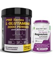 HealthyHey Nutrition Glutamine Powder 400g & Magnesium Glycinate 120 capsules
