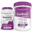HealthyHey Nutrition Magnesium Glycinate 120 capsules & Joint relief Collagen Powder - Orange Flavour 200g