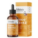 Miduty Coco D3 + K2 Vitamin D3 Drops for Babies & Kids | 600 IU D3 with MK-7 (K2) | Cholecalciferol + MK-7 for Stronger Bones, Teeth, Joints & Immunity | 50 ml