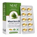 Neat Everyday Wheat Germ Oil Cold Pressed Capsules 1000mg – 30 Vegan Softgels (Blister Pack) | Vitamin E Antioxidant for Skin, Hair, Heart & Immune Health