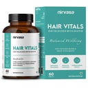 Nirvasa Hair Vitals DHT Blocker with Biotin (650mg) – 60 Tablets | Supports Hair Growth, Strength & Thickness | Reduces Hair Fall & Breakage | With Beta-Sitosterol | For Men & Women – Pack of 1