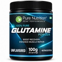 Pure nutrition Glutamine Powder 100g | Post Workout Supplement Amino Acid for Muscle Growth & Recovery | Unflavoured | 25mg serving