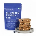 GoodEats Blueberry Protein Bar | Protein Blend (Soya Isolate + Whey Concentrate) | 23.1g Protein (Per 65g) | Naturally Occuring Sugars, Maximum Impact | Dates + Nuts | With Prebiotic Fiber | 65g x 4