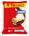 Chunky Chocolate & White Creme Wafer Bar Multipack, 4 x 38 g (152 g Total), Crispy Layered Wafer Snack