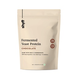 Shyft Fermented Yeast Protein | Chocolate - 500g | 24g Protein | 5.5g BCAA | Easy to Digest | Complete Amino Acid Profile | Just 5 Natural Ingredients | No Chemicals | Vegan Protein | Gut Friendly