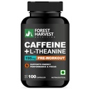 Natural Caffeine with L-Theanine | 100 Veg Capsules | precision dosing, clean, synergistic formulation | Natural Focus & Energy Support | Caffeine 95mg + L-Theanine 100mg Per Serving