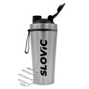 SLOVIC Steel Shakers for Protein Shake, BPA Free Gym Bottles for Men, Odor Free Protein Shaker Bottles for Protein Shake, Leakproof Stainless Steel Shaker Bottles for Gym