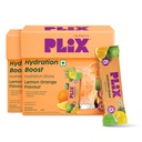 Plix Hydration Boost Electrolyte Powder | Hydration Drink Mix with Coconut Water, Sodium & Potassium | Lemon Orange Flavour | Supports Energy, Hydration & Recovery | Pack of 60 | No Added Refined Sugar