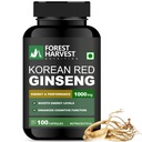 Korean Red Panax Ginseng Capsules | 1000 mg Per Serving | 100 Capsules | Energy, Stamina & Cognitive Support