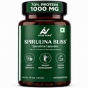 Spirulina Bliss | Certified 100% Organic Pure Spirulina 1000mg | 70% Plant Protein with Phycocyanin, Chlorophyll & Beta Carotene | Immunity, Energy & Detox | 60 Veg Capsules